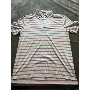 Southern Point‎ Co Polo Size M Medium White stripe Preppy Golf